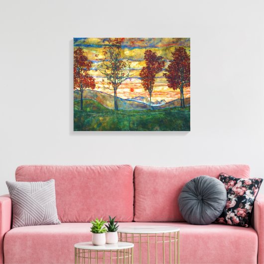Four Trees | Egon Schiele | Canvas Afdruk (Insitu (Woonkamer))