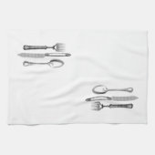 Fourche, Couteau, Cuillère - Serviette de cuisine (Horizontal)