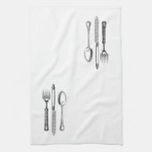 Fourche, Couteau, Cuillère - Serviette de cuisine (Vertical)