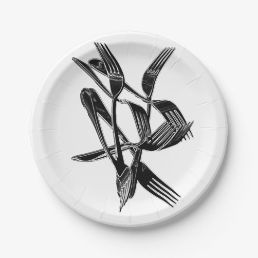 Fourchettes sur une assiette (Devant)