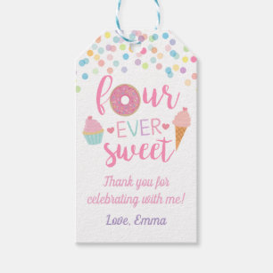 Fourever Sweet Birthday Party Gift Label Cadeaulabel