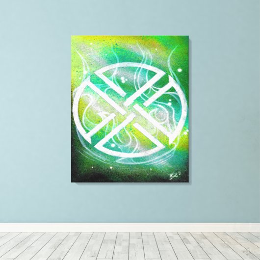 Fourleaf sigil canvas afdruk (Insitu (Houten vloer))