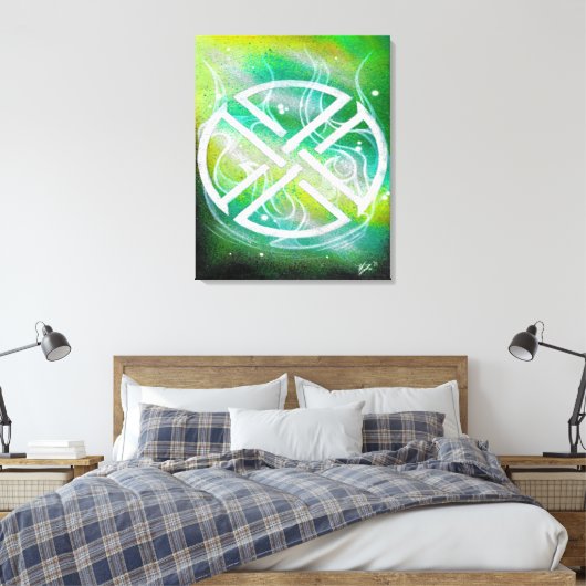 Fourleaf sigil canvas afdruk (Insitu (Slaapkamer))