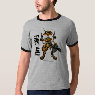 Fourmi de feu drôle avec le T-shirt de dessin de