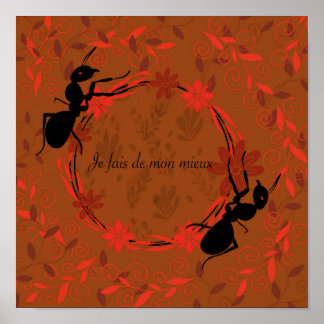 fourmi , positief bevestigend , zin inspirante poster