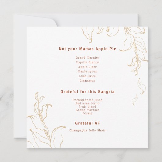 Fournisseur | Menu boisson Thanksgiving (Devant)