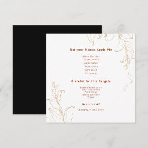 Fournisseur   Menu de boissons de Thanksgiving