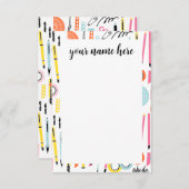 Fournitures d'art personnalisées Cartes pour notes (Devant / Derrière)