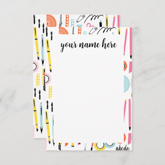 Fournitures d'art personnalisées Cartes pour notes (Devant / Derrière)