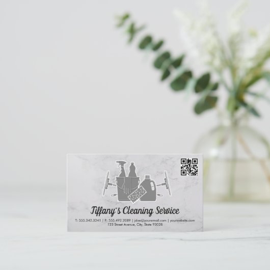 Fournitures de nettoyage | Carte de visite de code (Debout devant)
