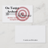 Fournitures de tir à l'arc et leçons Carte de visi (Devant / Derrière)