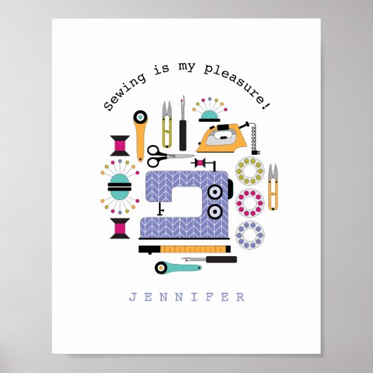 Fournitures et outils de couture modernes Poster M (Devant)