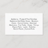 Fournitures maritimes Cartes de visite (Dos)