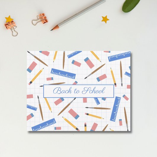 Fournitures scolaires Carte postale Motif