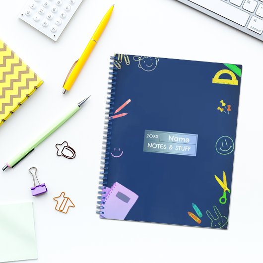 Fournitures scolaires colorées Cahier