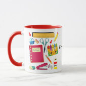 Fournitures scolaires de l'enseignant Mug rouge (Gauche)
