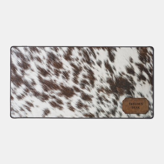 Fourrure de vache Brown et blanche et Cuir (Recto)