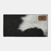 Fourrure de vache et cuir noir et blanc Faux (Recto)