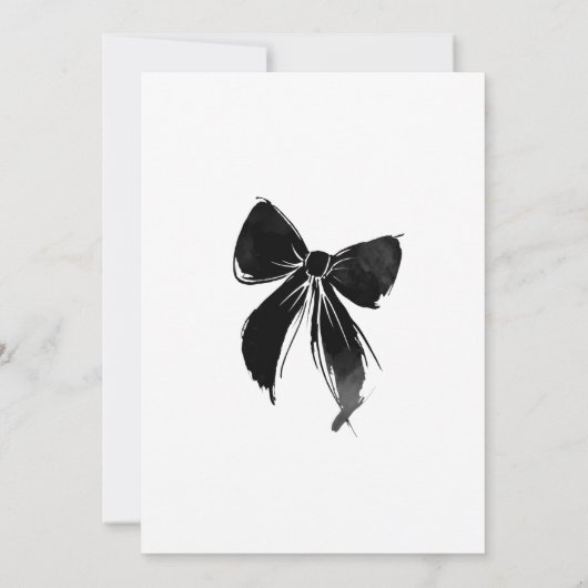 Fourteen black ribbon 14th birthday teens kaart (Achterkant)