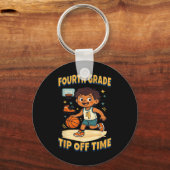 Fourth Grade Basketball Tip Off Game Day Vibes Sleutelhanger (Voorkant)
