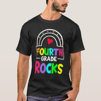 Fourth Grade Rocks Rainbow 4th Grade Back To Schoo T-shirt