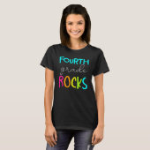 Fourth Grade Rocks  Team 4th Grade Teacher 2 T-shirt (Voorkant volledig)