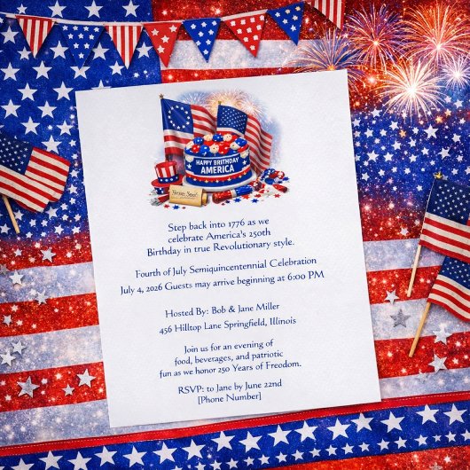 Fourth of July America's 250 Celebration  Flyer