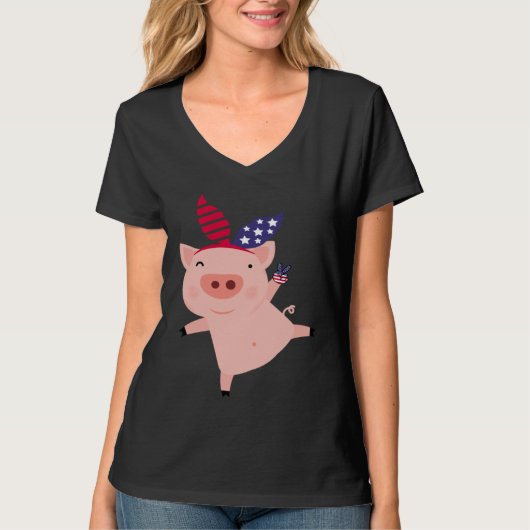 Fourth of July Pig T-shirt (Voorkant)