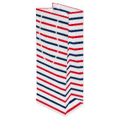 Fourth of July red white blue stripes patriotic Wijn Cadeautas (Achterkant Gekanteld)