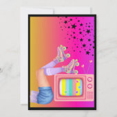 Fous de lueur Patinage Neon Invitation Anniversair (Dos)