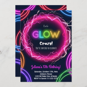 Fous de lumière Invitation d'anniversaire