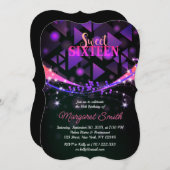 Fous Faisons la fête ! Disco Sweet 16 Invitation (Devant / Derrière)