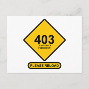 Fout 403: Democratie verboden Briefkaart