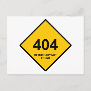 Fout 404: Democratie niet gevonden Briefkaart