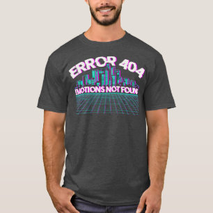 Fout 404 Emoties niet gevonden Skyline Vaporwave T-shirt