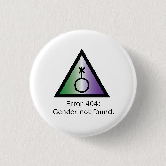 Fout 404 Genderqueer Ronde Button 3,2 Cm (Voorkant)