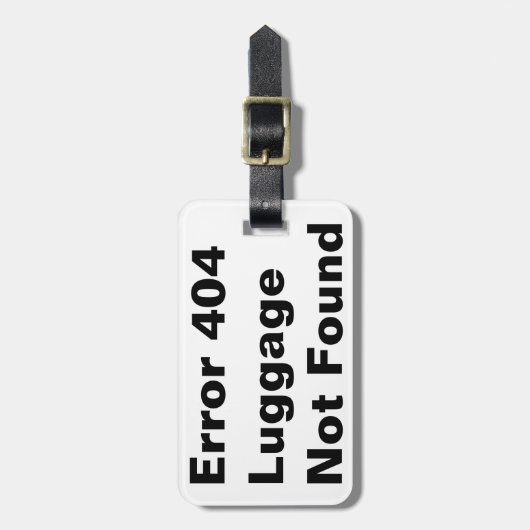 fout 404 grap humor bagagelabel (Voorkant verticaal)