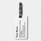 fout 404 grap humor bagagelabel (Achterkant verticaal)