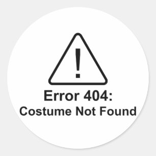 Fout 404 Halloween Costume niet gevonden Ronde Sticker