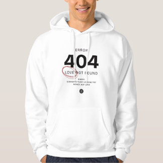 Fout 404 – Liefde Niet Gevonden | Grappig Minimali Hoodie
