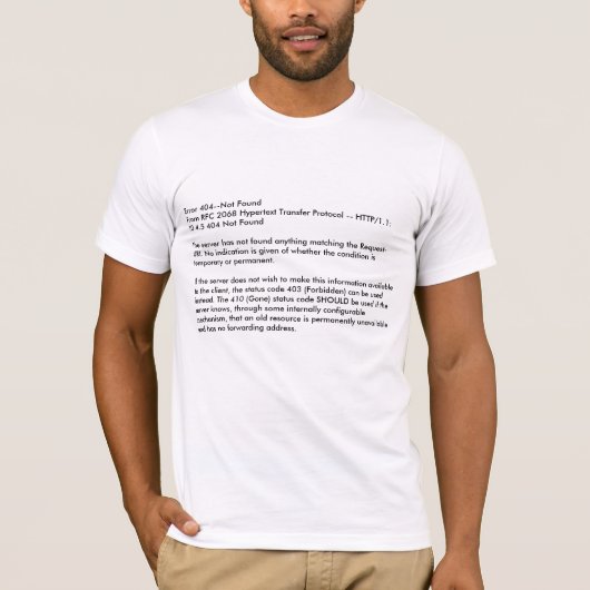 Fout 404-niet FoundFrom RFC 2068 Hypertext ra... T-shirt (Voorkant)
