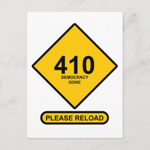 Fout 410: Democracy Gone Briefkaart