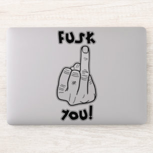 FOUT-bom en nepmop met middelvinger Sticker