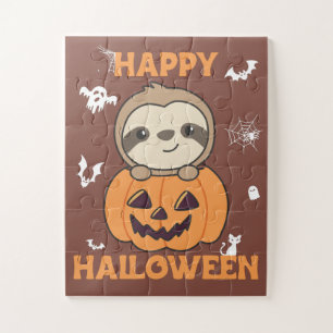 Fout in pompoen zoete luiaards naar halloween legp legpuzzel
