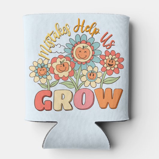 Fouten helpen ons groeien - speelse bloemen Motiva Blikjeskoeler (Achterkant)