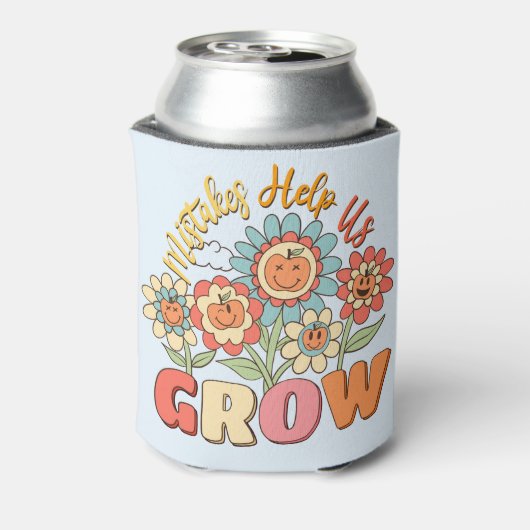 Fouten helpen ons groeien - speelse bloemen Motiva Blikjeskoeler (Blikje Achterkant)