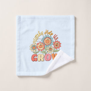 Fouten helpen ons groeien Speelse bloemenmotivat Bad Handdoek