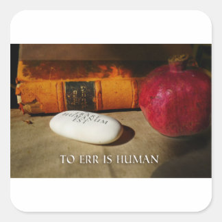 Fouten is menselijk. Errare Humanum Est. Latijn. Vierkante Sticker
