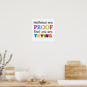 Fouten zijn een bewijs dat je probeert poster (Keuken)