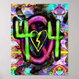 Foutmelding cyberpunk dystopian Future Art Poster